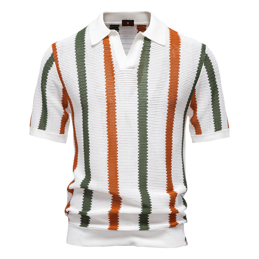 Polo rayé respirant en maille