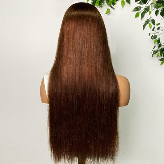 Perruque en cheveux humains raides comme des baguettes