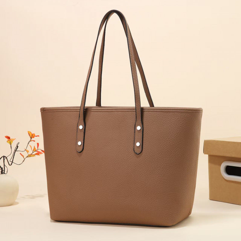 Sac cabas bandoulière en cuir PU pour femme