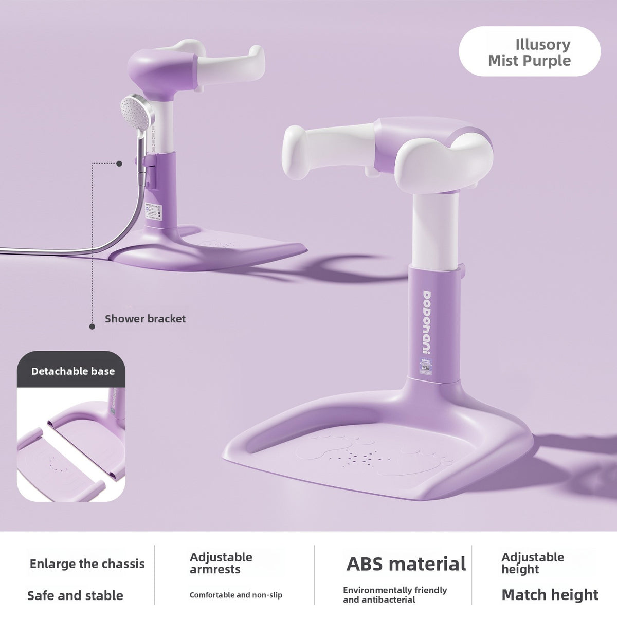 Étagère de bain pliable pour bébé avec base antidérapante