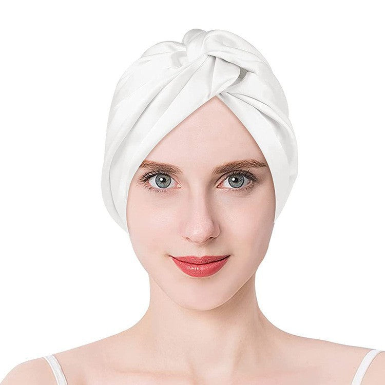 Bonnet de nuit en soie torsadée avec design plissé 3D