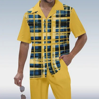 Costume décontracté pour hommes avec chemise et pantalon imprimés en 3D