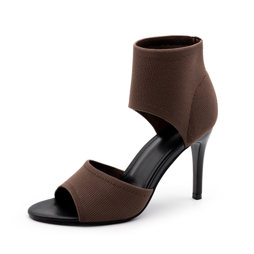 Sandales à talon fin pour femmes, style embrasse
