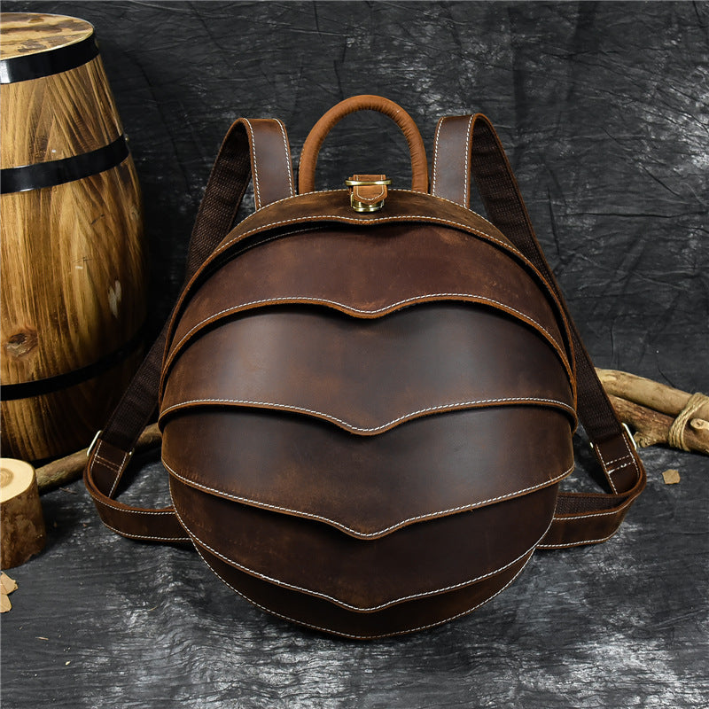 Sac à dos vintage en cuir véritable en forme de scarabée pour hommes et femmes