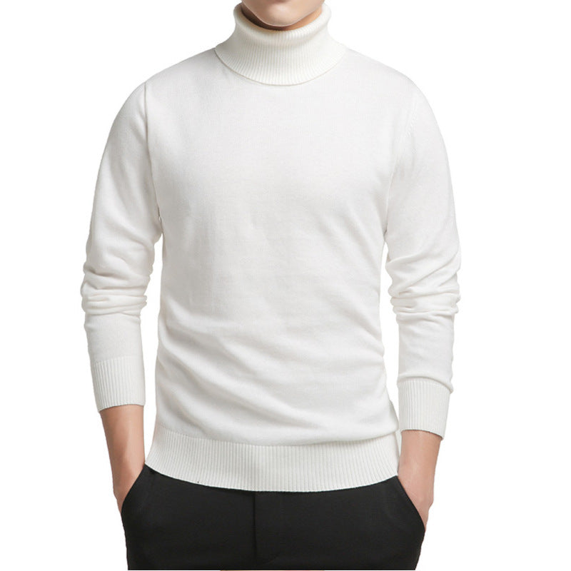 Pull à col roulé pour homme, coupe ajustée, modèle d'automne
