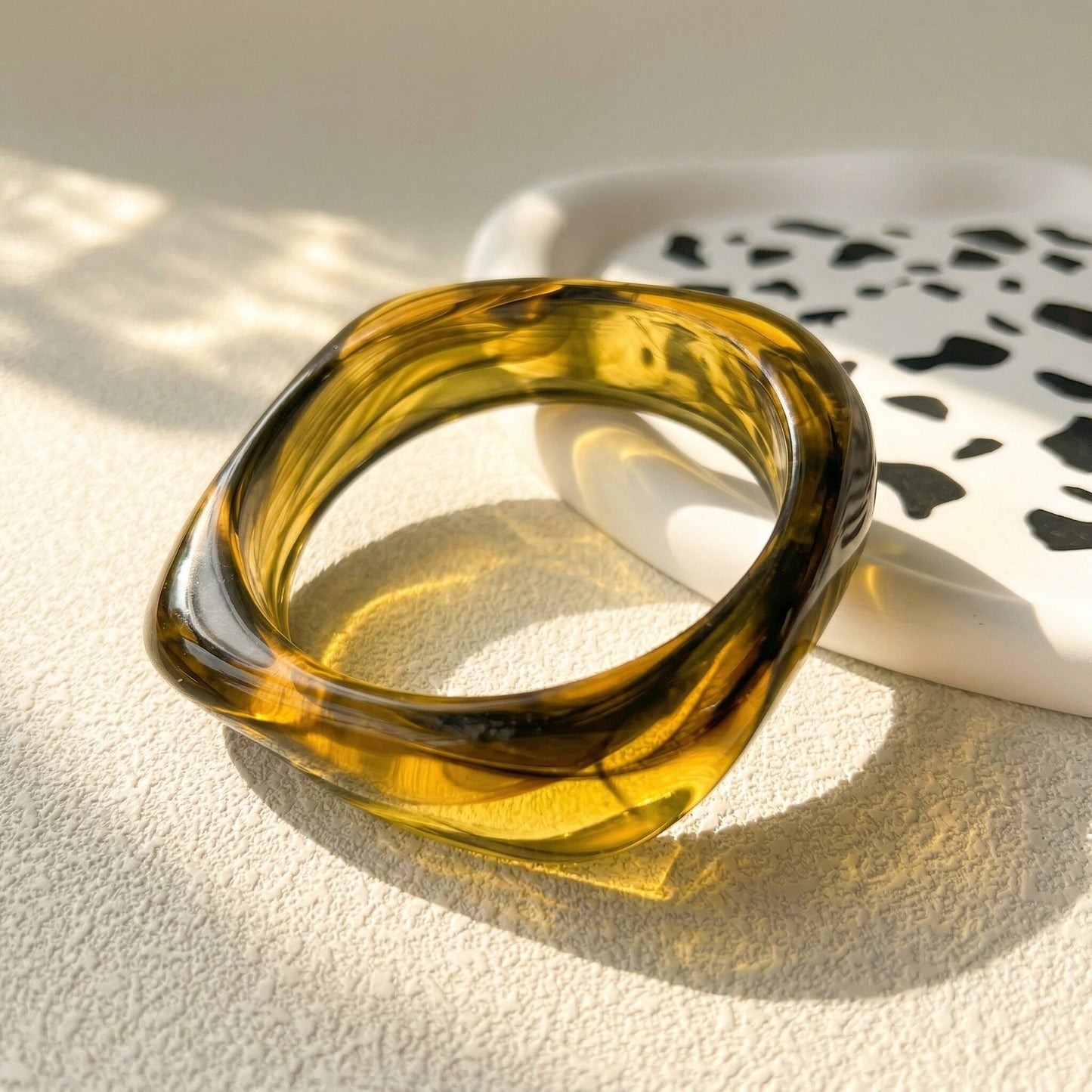Bracelets en résine à motifs géométriques irréguliers et dégradés