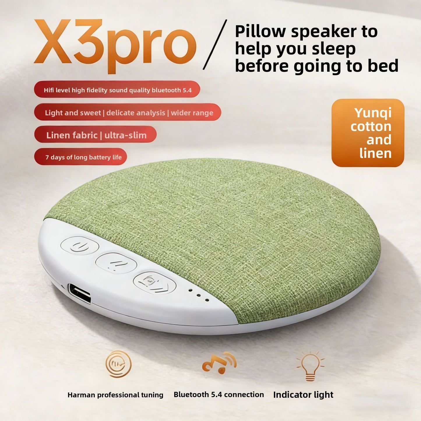 Enceinte de sommeil sous l'oreiller, enceinte Bluetooth