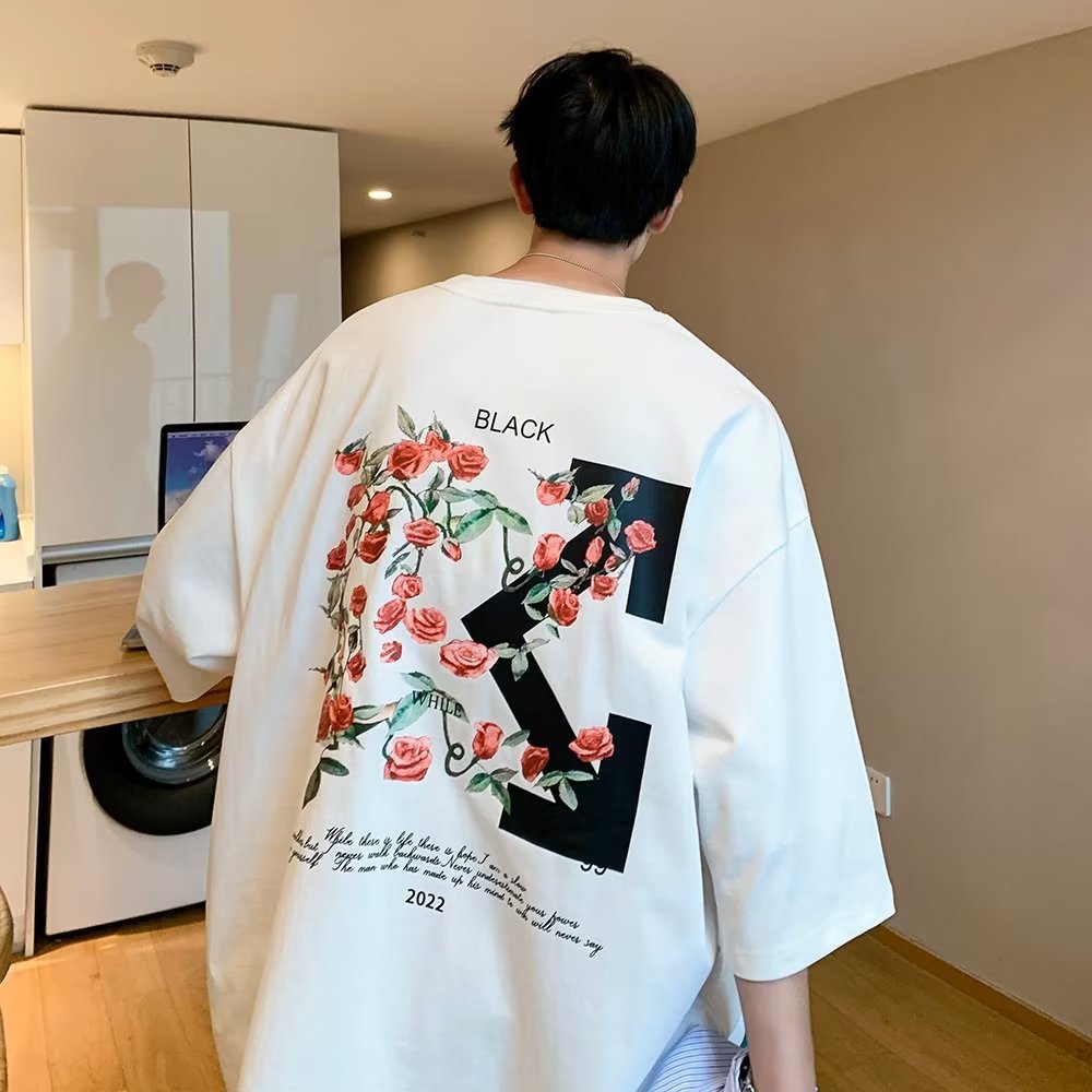 T-shirt en coton imprimé pour hommes