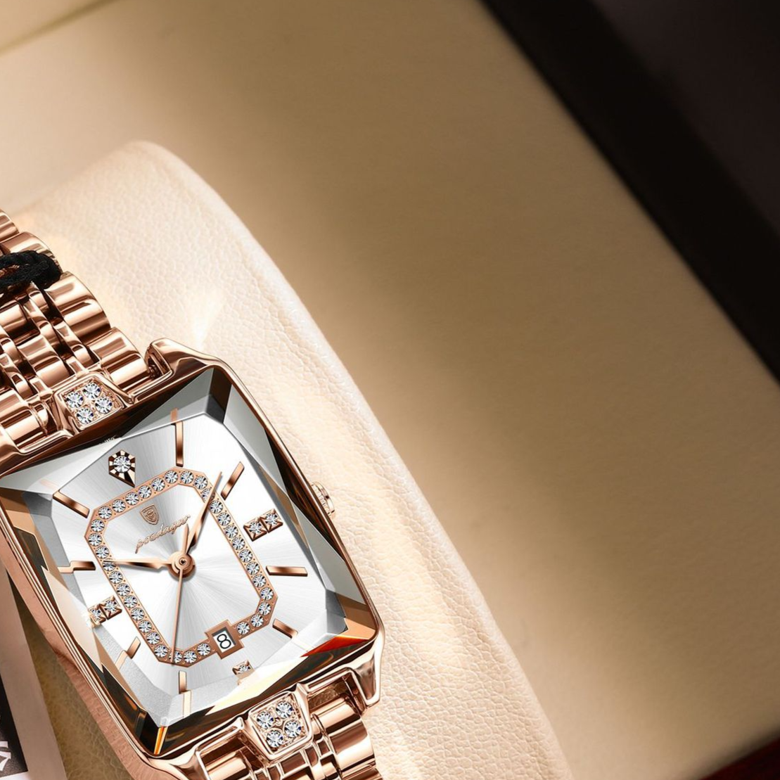 Montre carrée en quartz pour femmes