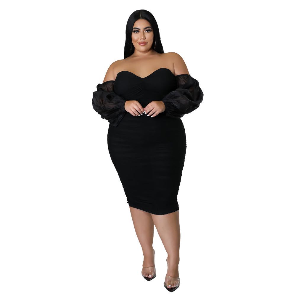 Robe plissée en maille pour femme