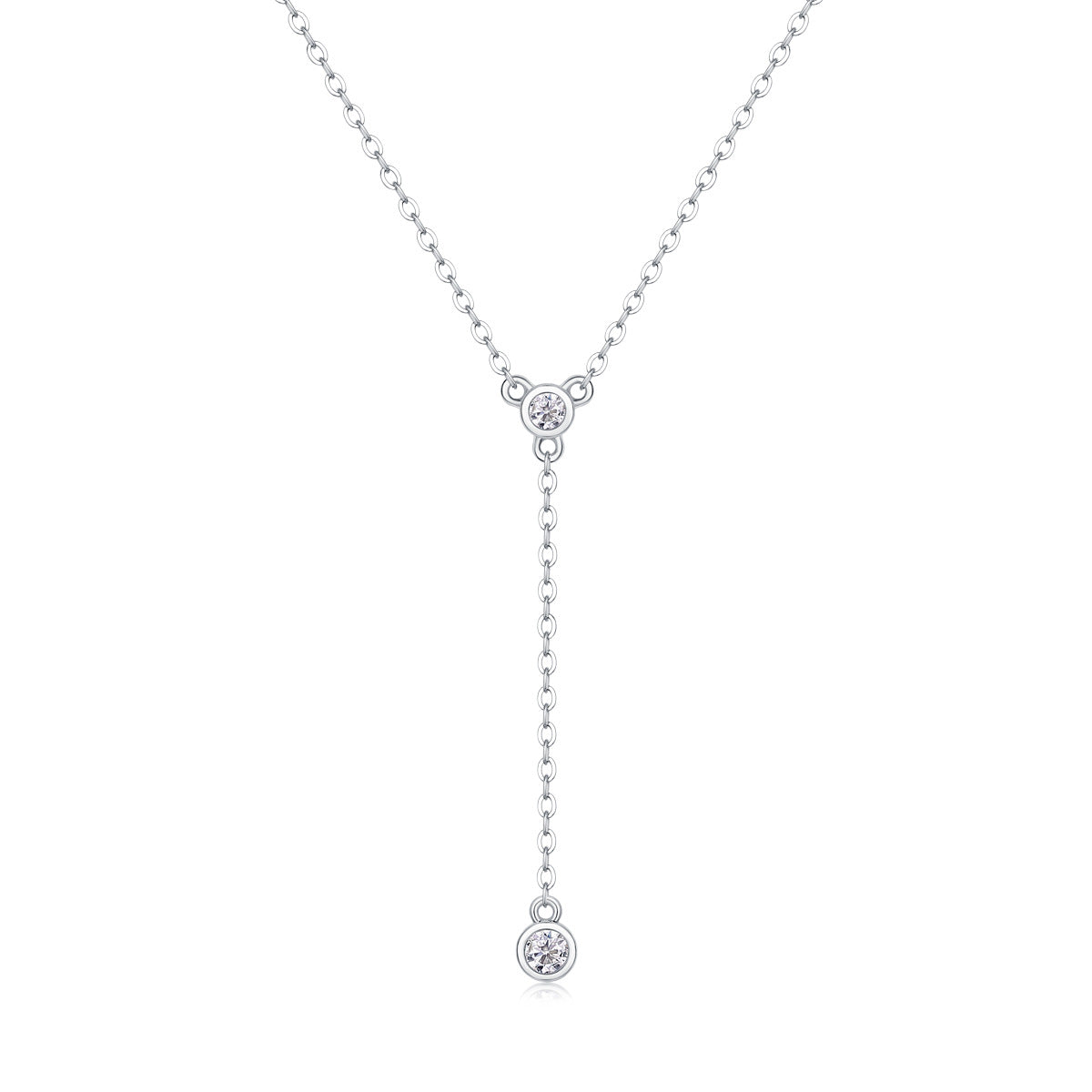 Collier pendentif géométrique en moissanite et argent sterling