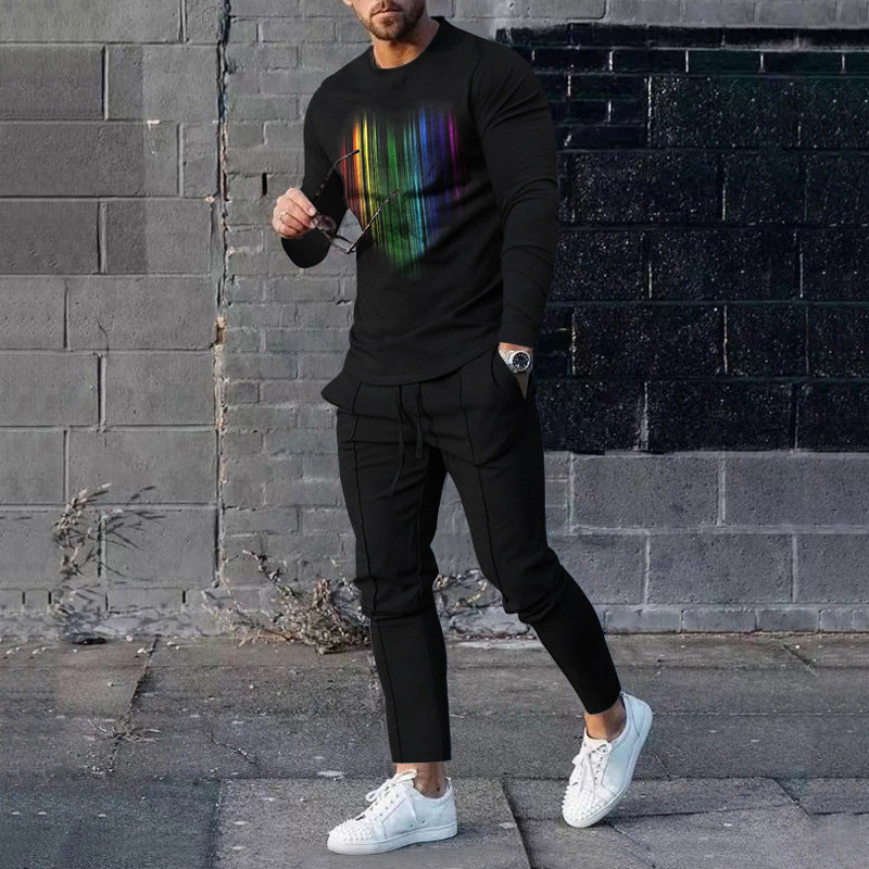 Ensemble pull et pantalon de survêtement décontracté pour homme, imprimé 3D