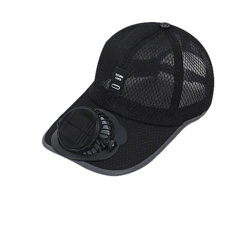 Casquette de baseball à ventilateur solaire avec maille respirante