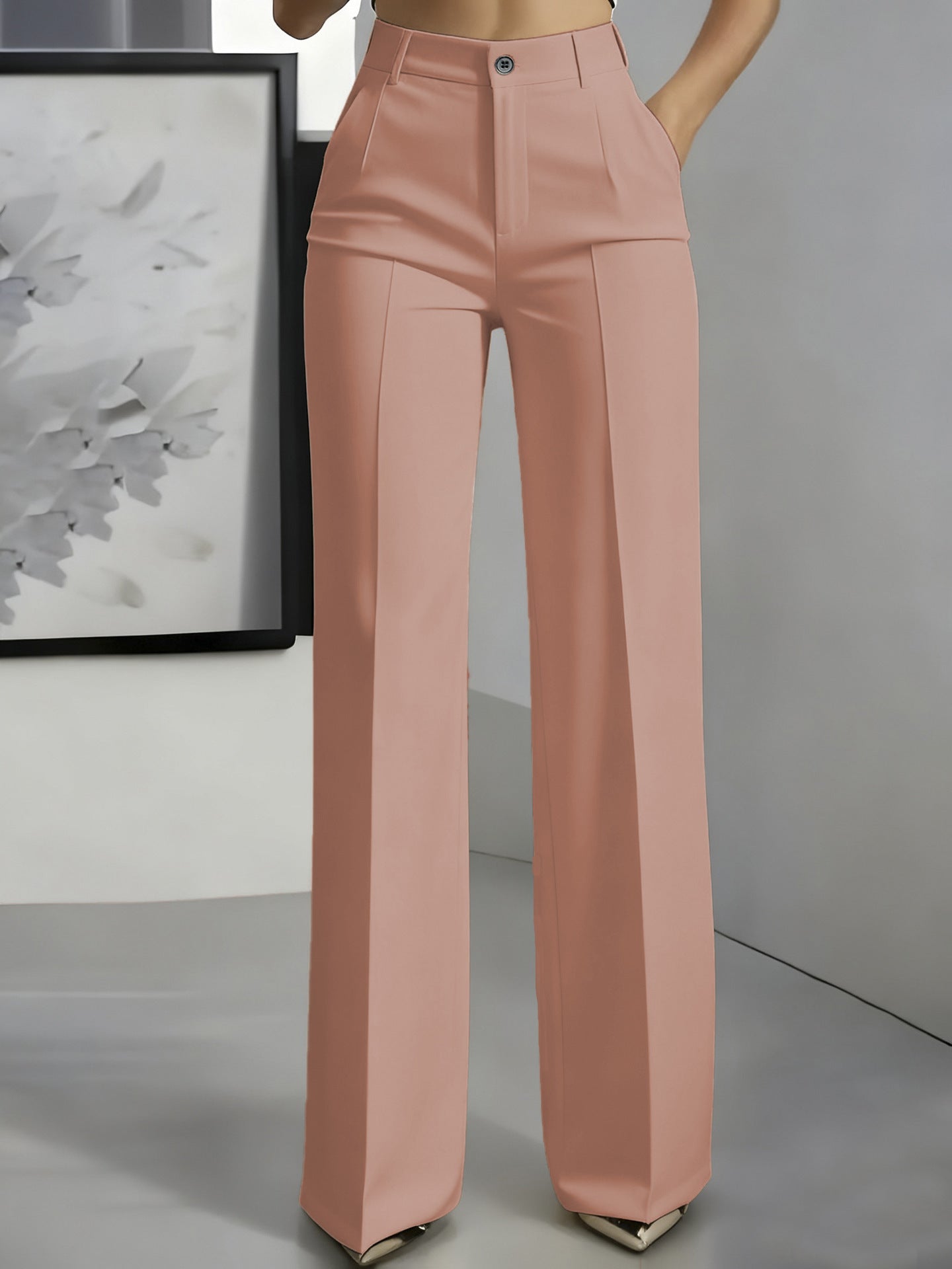 Pantalon droit taille haute
