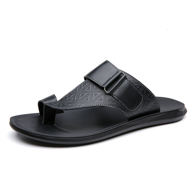 Sandales en cuir pour hommes à bout ouvert décontractées
