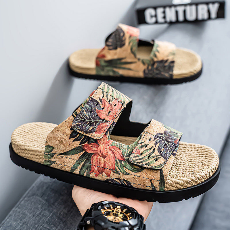 Chaussons en cuir à semelle souple antidérapante