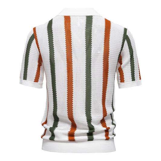 Polo rayé respirant en maille