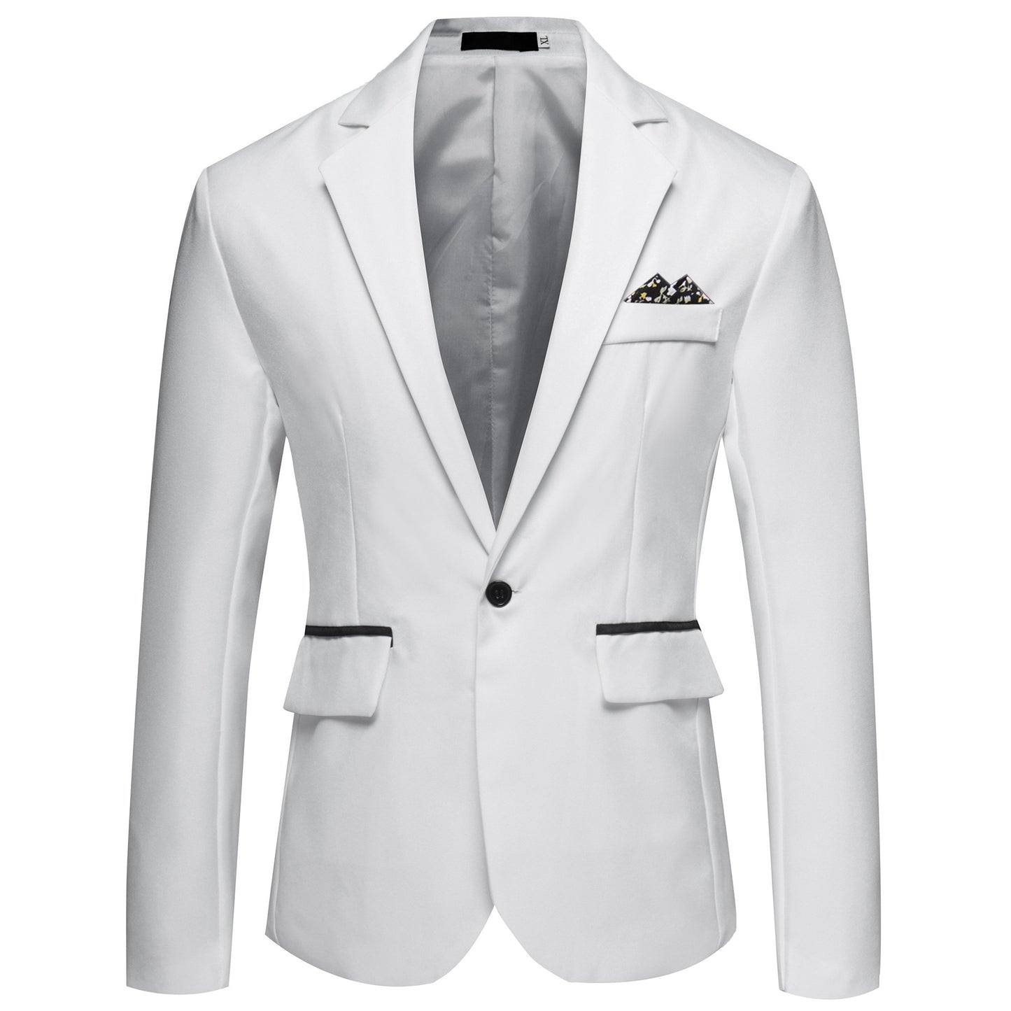 Veste de costume décontractée pour hommes à simple boutonnage