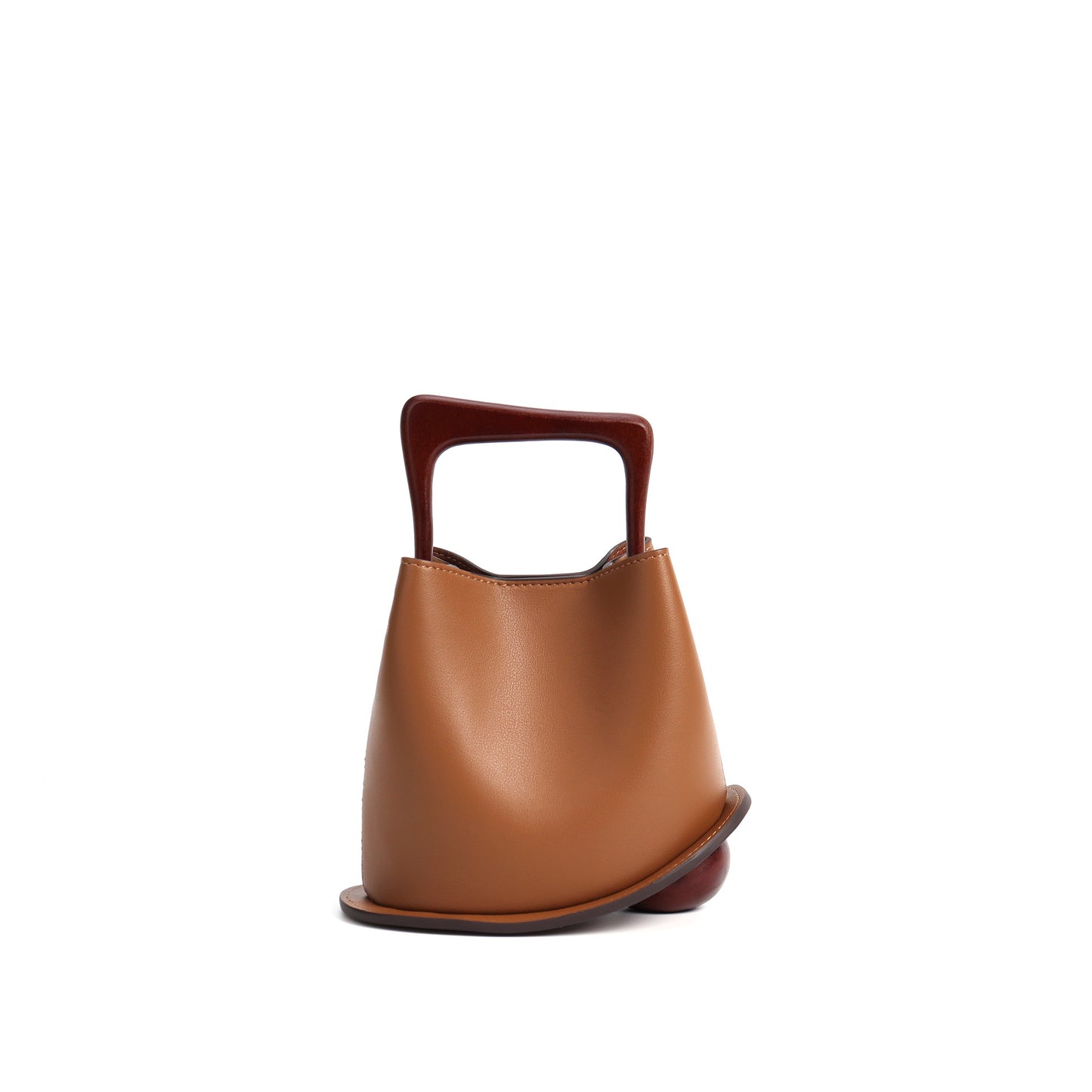 Sac seau en cuir véritable avec bandoulière réglable