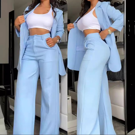 Blazer et pantalon élégants uni