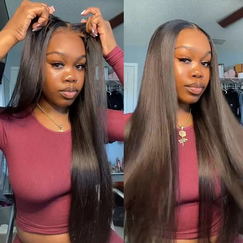 Perruque longue en cheveux humains lisses