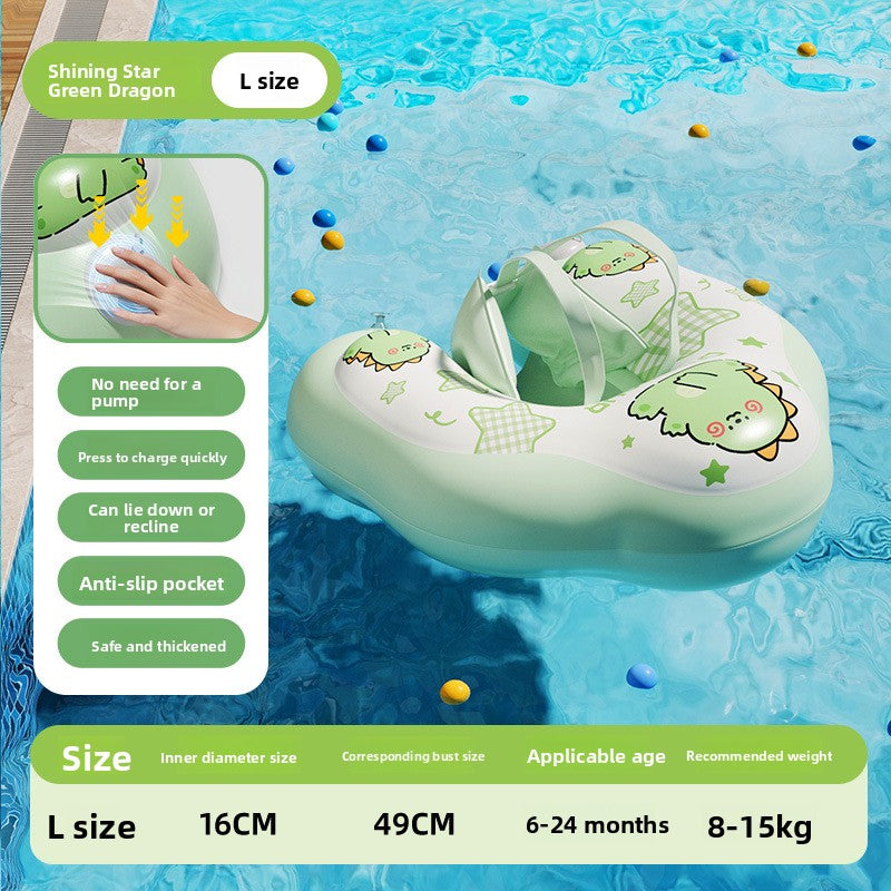 Bouée gonflable pour bébé avec pare-soleil et support anti-retournement sous les bras pour enfants