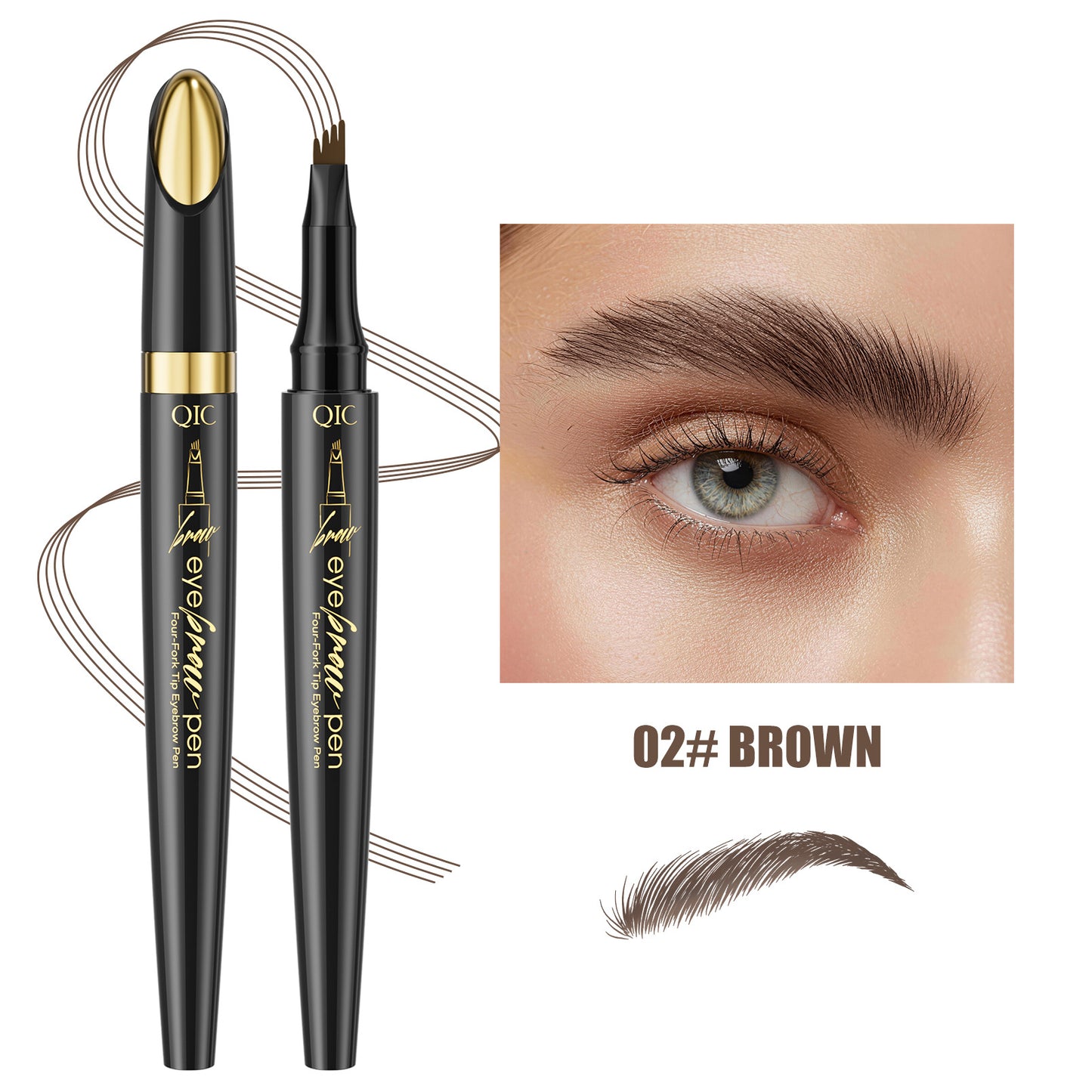Stylo à sourcils liquide à quatre pointes