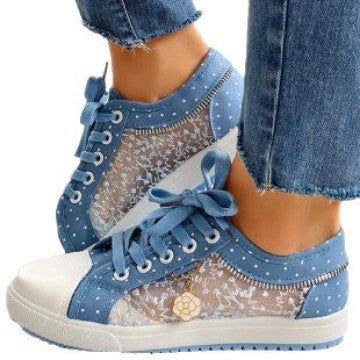 Chaussures plates décontractées en toile maillée