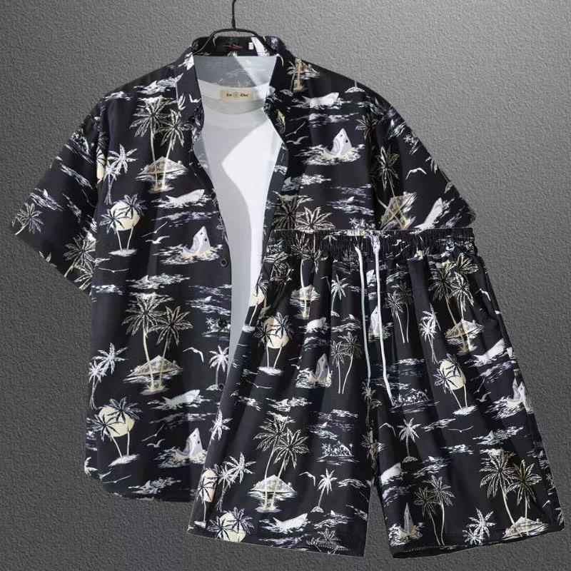 Habit :Ensemble chemise à manches courtes à fleurs