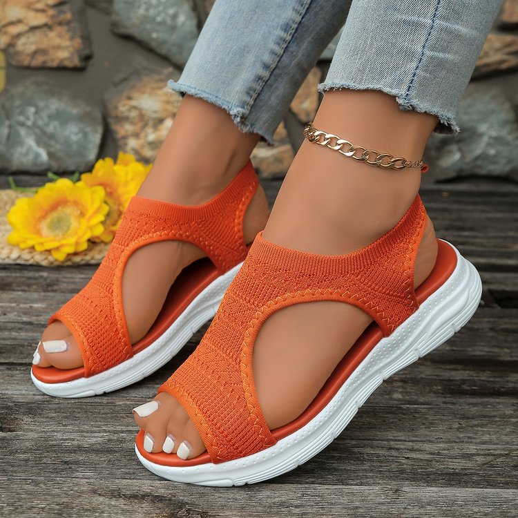 Chaussures :Sandales à bout ouvert en résille pour femmes