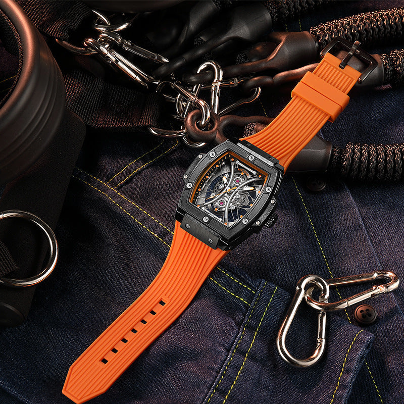 Montre de sport lumineuse à bracelet en silicone tendance populaire sur Douyin pour hommes, en gros, de forme cylindrique Meigel