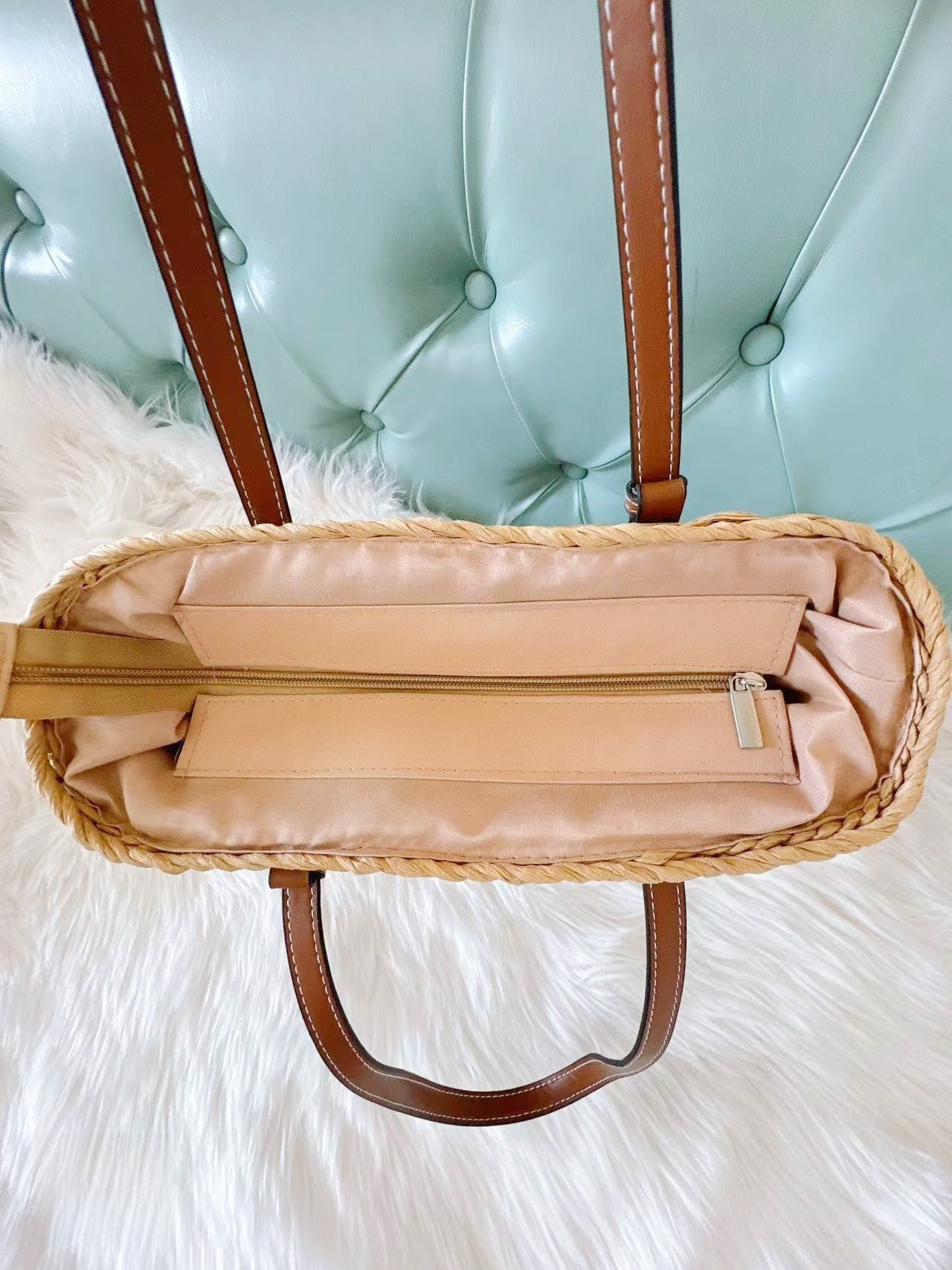 Sac bandoulière en paille tressée pour femme