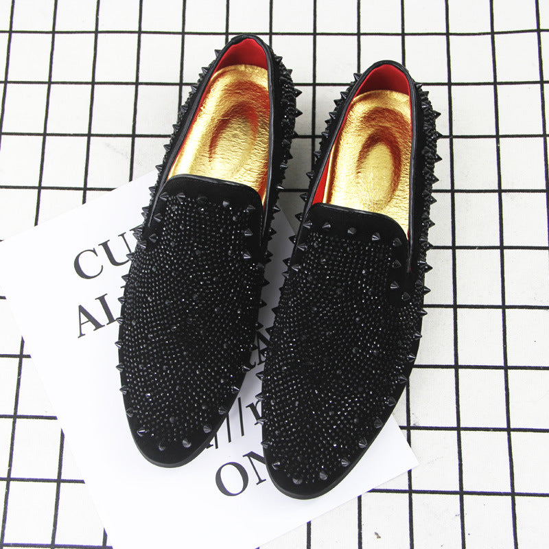 Mocassins à enfiler pour hommes ornés de strass
