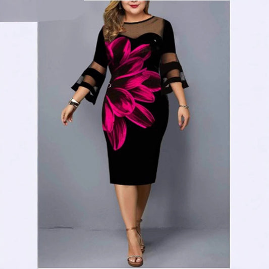 Robe patchwork grande taille amincissante