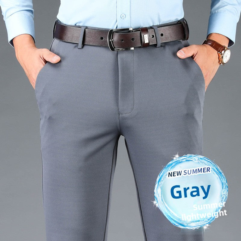 Pantalon décontracté à jambes droites élastiques pour homme
