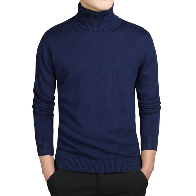 Pull à col roulé pour homme, coupe ajustée, modèle d'automne