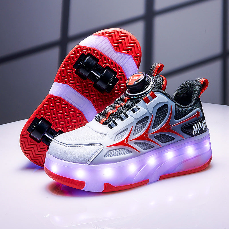 Chaussures à roulettes lumineuses LED pour enfants