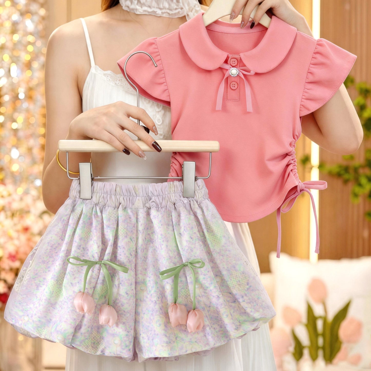 Ensemble polo et pantalon d'été pour filles