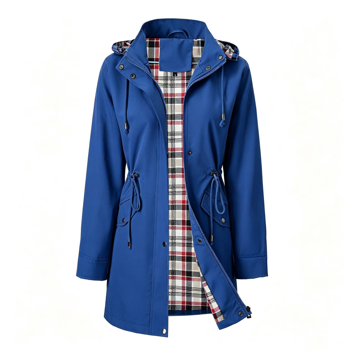 Trench-coat à capuche pour femme, imperméable et coupe-vent