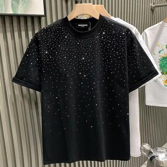 T-shirt Homme à Manches Courtes avec Strass