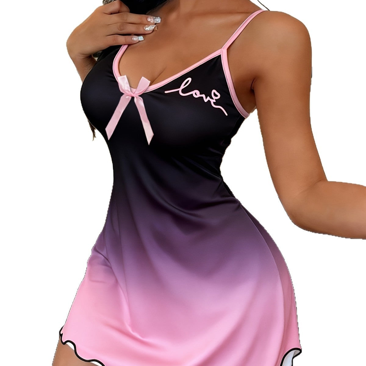 Nuisette camisole pour femme avec dégradé de couleurs
