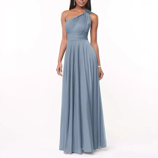 Robe de soirée en chiffon à une épaule