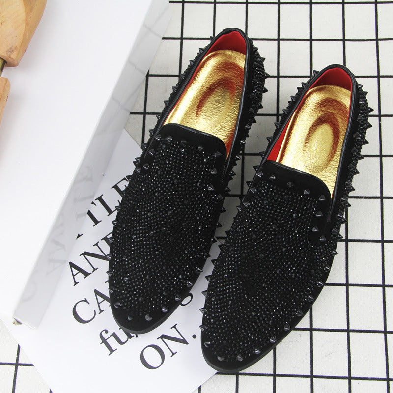 Mocassins à enfiler pour hommes ornés de strass