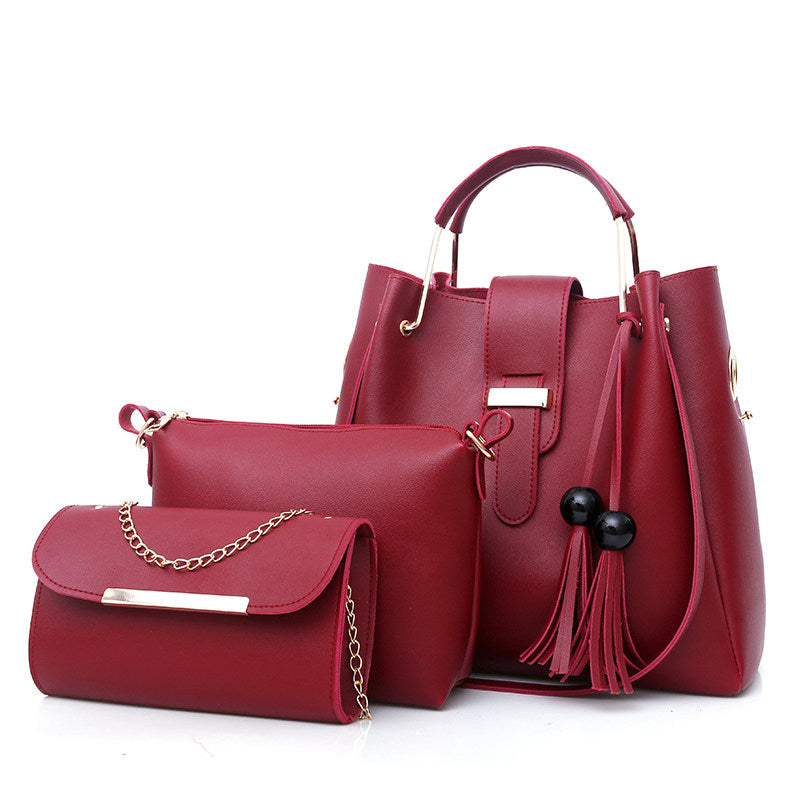 Ensemble sac messager et sac bandoulière en cuir PU pour femme
