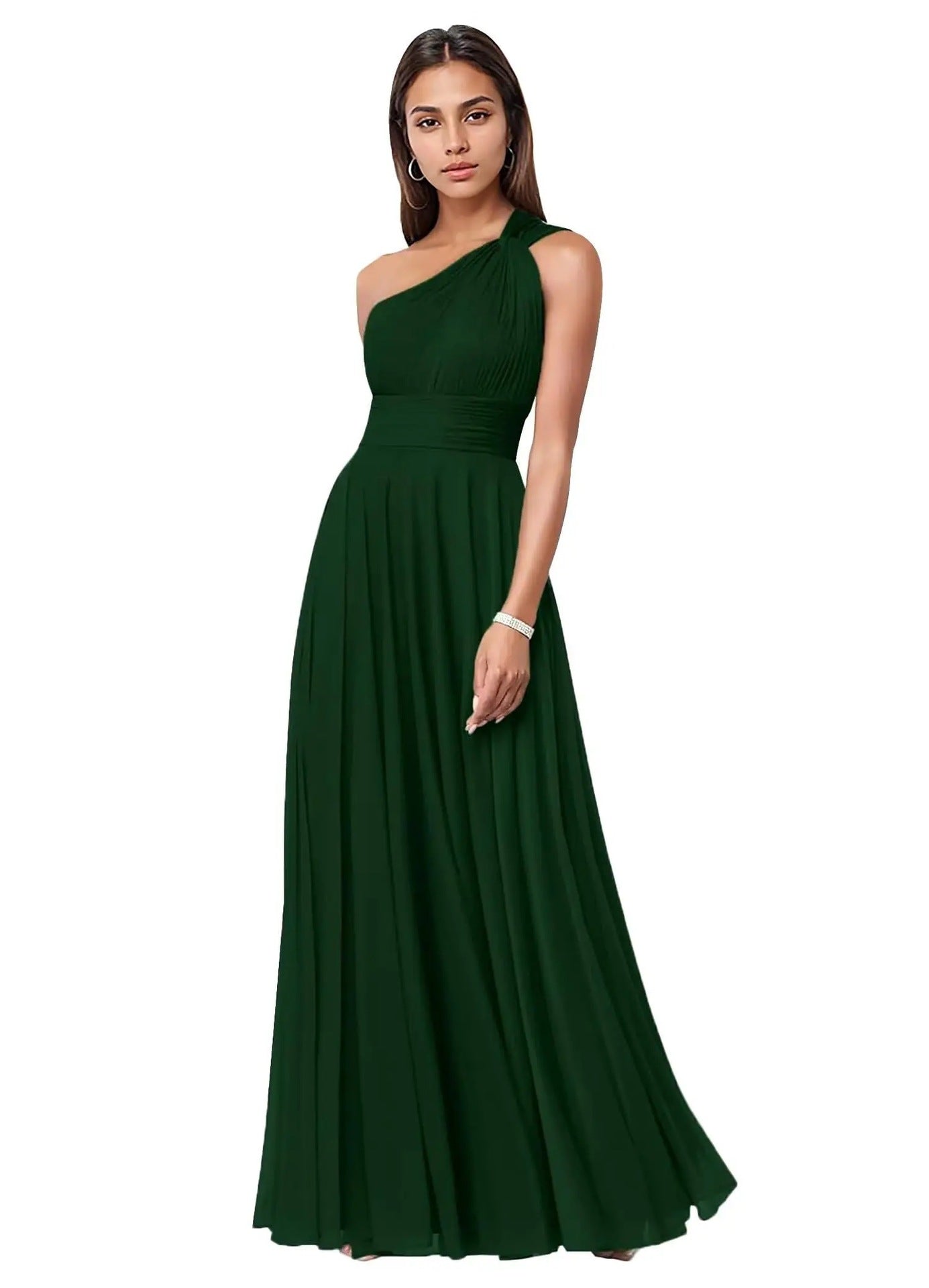 Robe de soirée en chiffon à une épaule