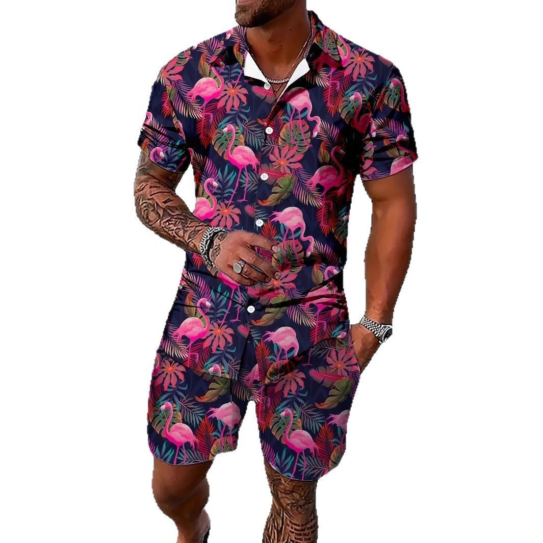 Chemise hawaïenne décontractée à manches courtes pour homme