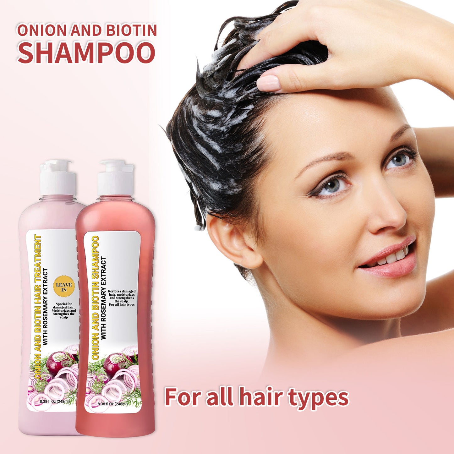 Shampooing à la Biotine d’Oignon et Ensemble de Soins Capillaires