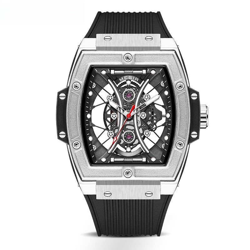 Montre de sport lumineuse à bracelet en silicone tendance populaire sur Douyin pour hommes, en gros, de forme cylindrique Meigel