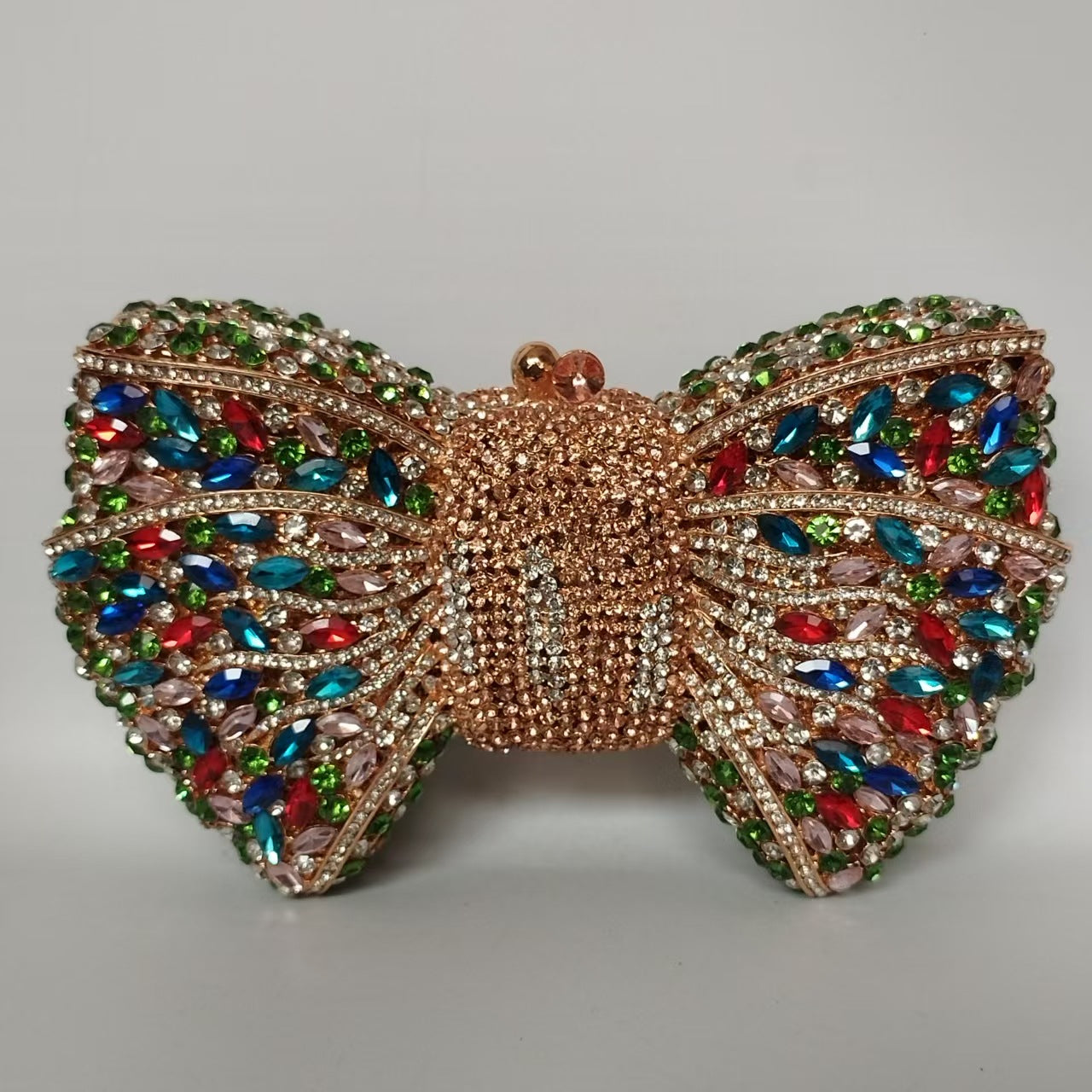 Sac de soirée à nœud en strass avec chaîne