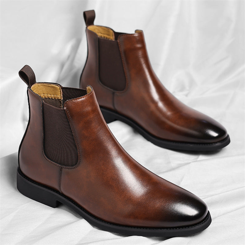 Bottes Chelsea classiques pour hommes Bottines en cuir d'hiver